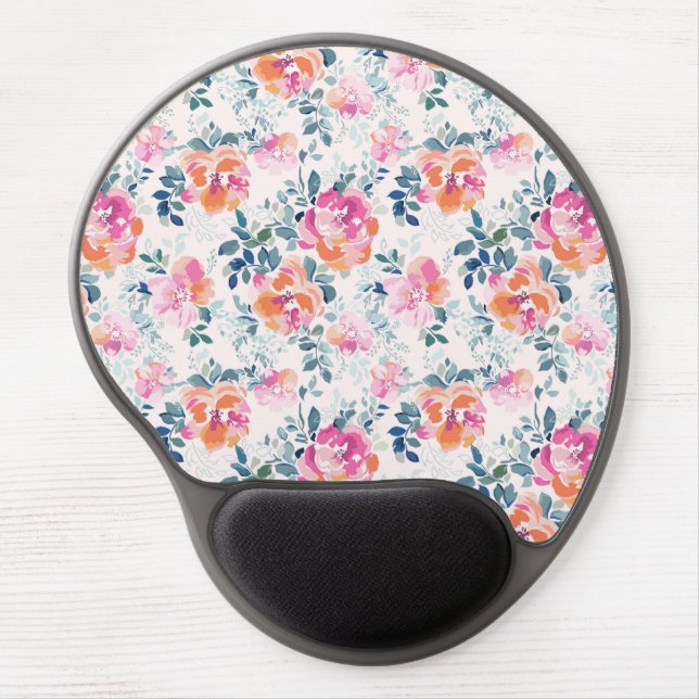 Painted Roses Pattern Gel Mouse Pad (Front)