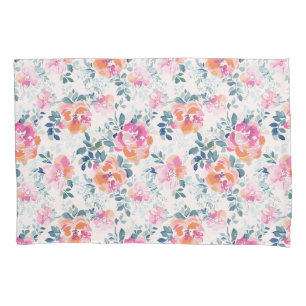 Painted Roses Pattern Pillow Case