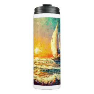 Painted Sailboat Thermal Tumbler