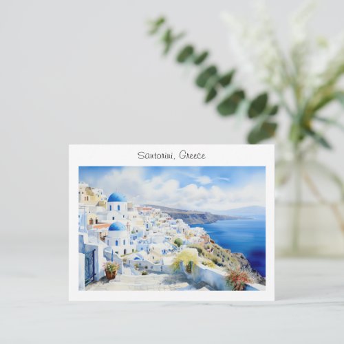 Painted Santorini in Greece Postcard