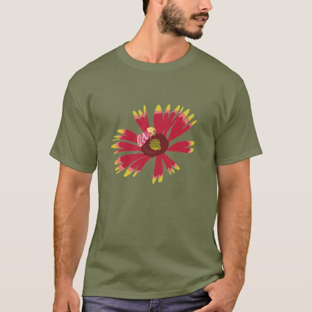 Painted Schinia on Indian Blanket T-Shirt (Front)