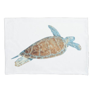 Painted Sea Turtle Art Pillow Case