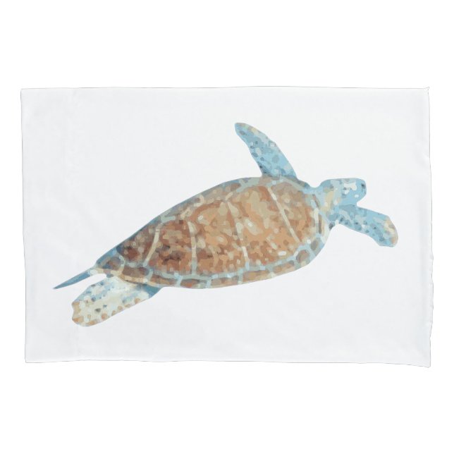 Painted Sea Turtle Art Pillow Case (Front)