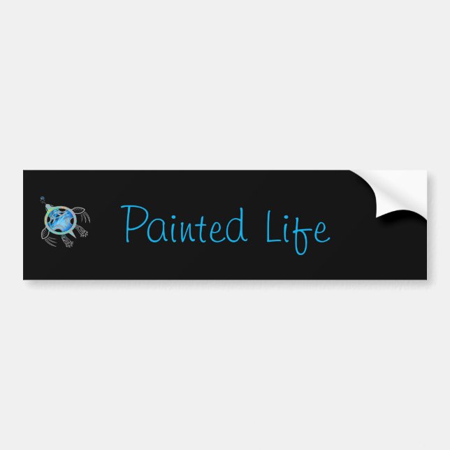 Painted Sea Turtle Bumper Sticker (Front)