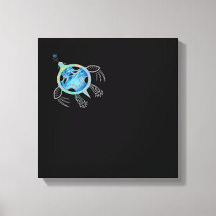 Painted Sea Turtle Canvas Print