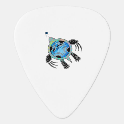 Painted Sea Turtle Guitar Pick