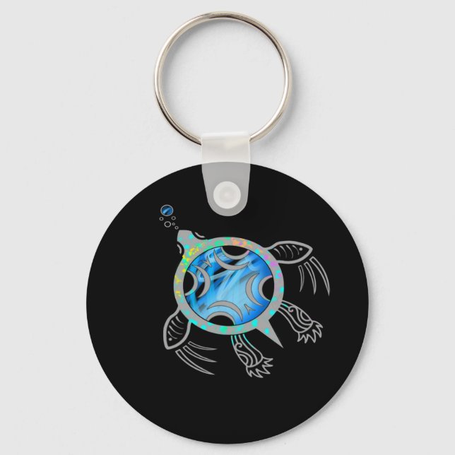Painted Sea Turtle Keychain (Front)