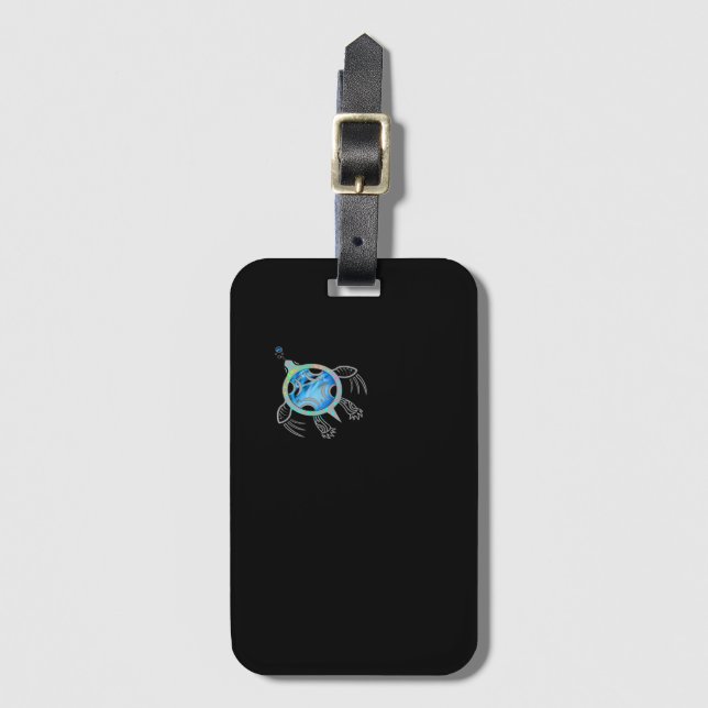 Painted Sea Turtle Luggage Tag (Front Vertical)