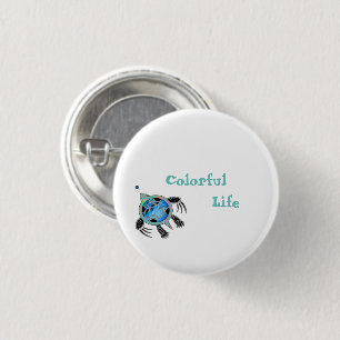 Painted Sea Turtle Pinback Button