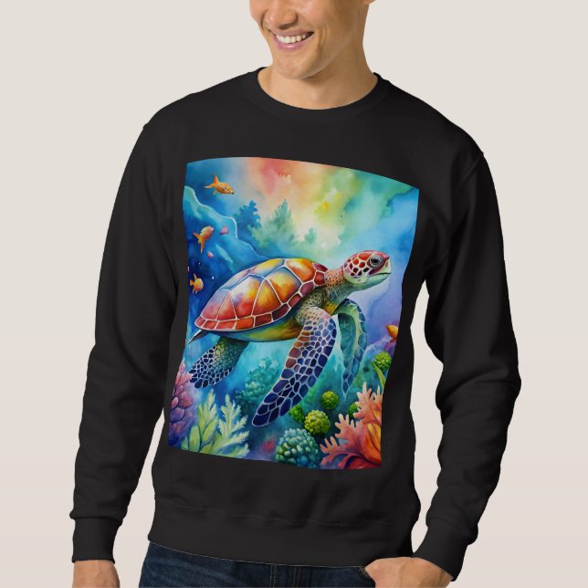 Painted Sea Turtle  Sweatshirt (Front)