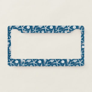 Painted Shells And Starfish Marine               License Plate Frame