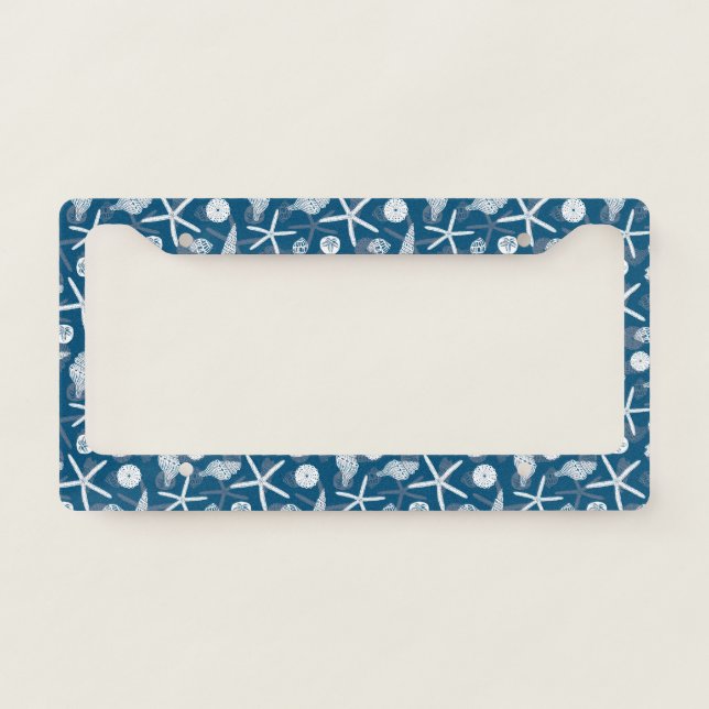 Painted Shells And Starfish Marine               License Plate Frame (Front)