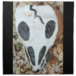 painted skull cloth napkin