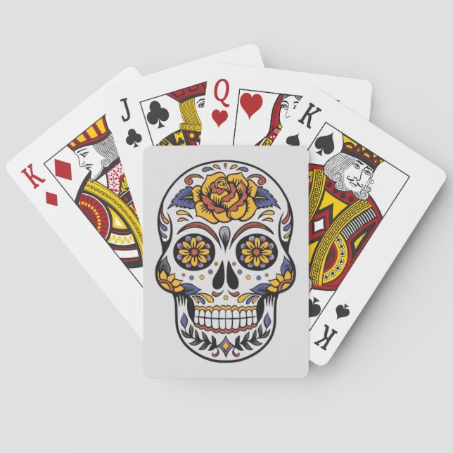 Painted Skull Design Poker Cards (Back)