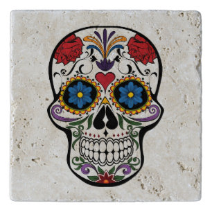 Painted Skull Design Trivet