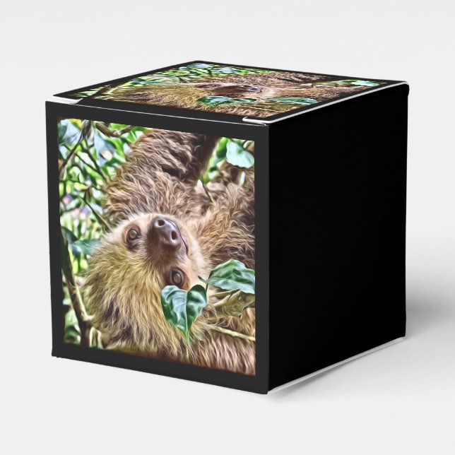 painted Sloth Favor Boxes (Front Side)