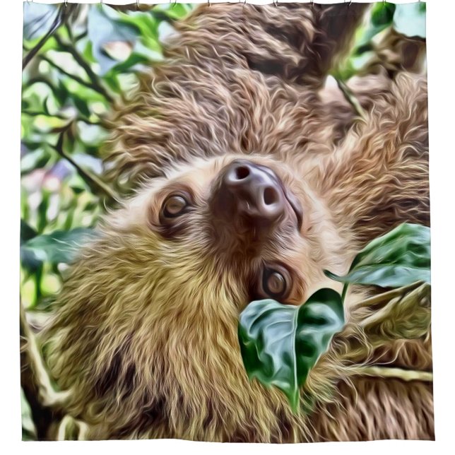painted Sloth Shower Curtain (Front)