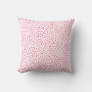 Painted Smudge Dots Preppy Hot Pink Pattern Throw Pillow
