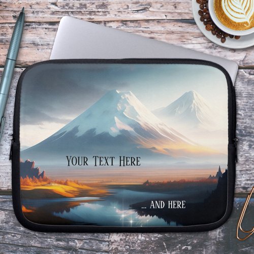 Painted Snow Capped Mountain Laptop Sleeve