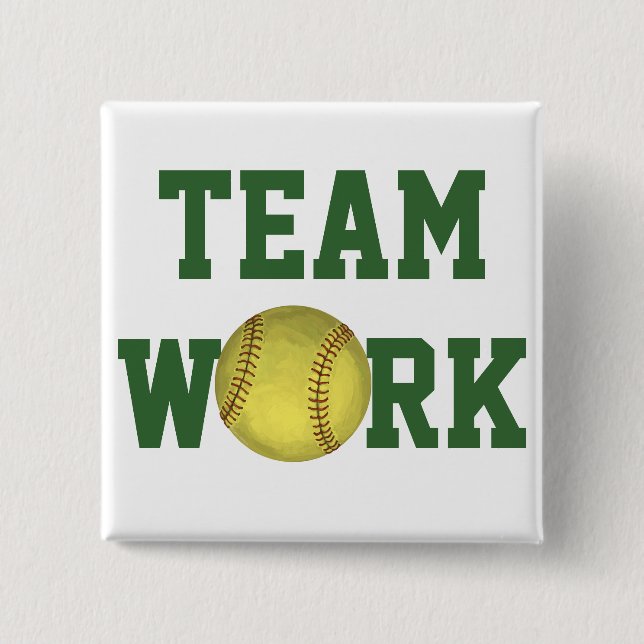 Painted Softball Art Button (Front)