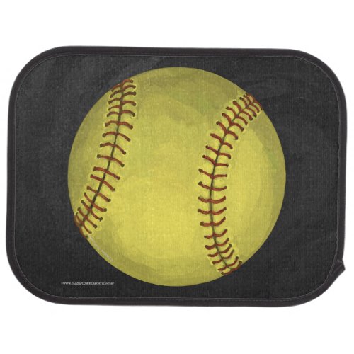 Painted Softball Art Car Mat