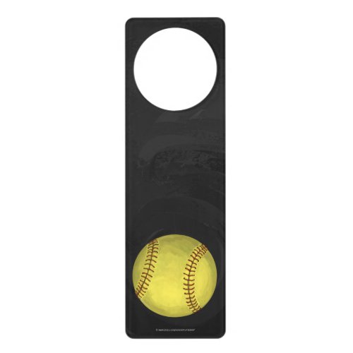 Painted Softball Art Door Hanger