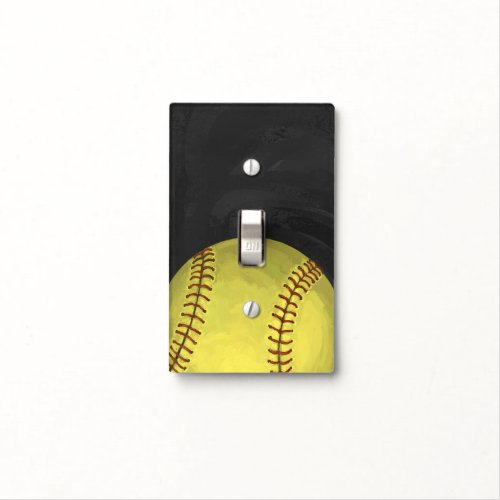 Painted Softball Art Light Switch Cover