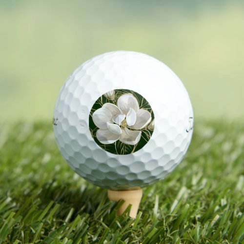 Painted Southern Magnolia Golf Balls