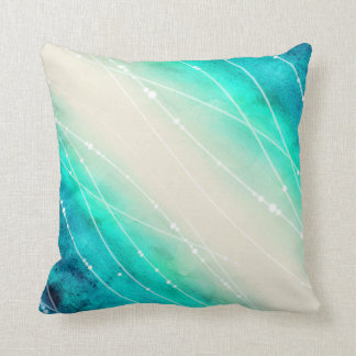 Painted sparkle sea sand pattern aqua throw pillow