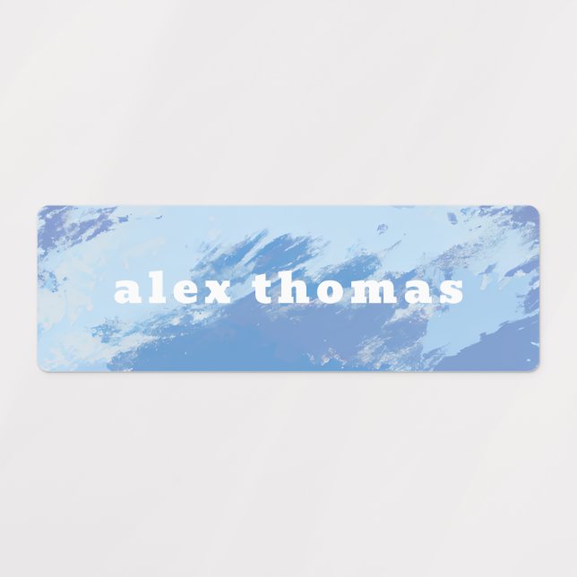 Painted Splash Boys Blue Name Kids' Labels (Design 1)