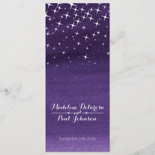 Painted star night sky starry wedding menu