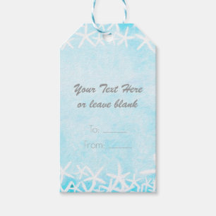 Painted Starfish Aqua Blue Party Custom Favor Gift Tags