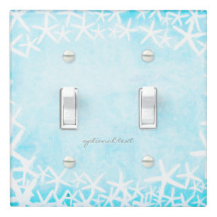 Painted Starfish Aqua Blue Tropical Beach Custom Light Switch Cover