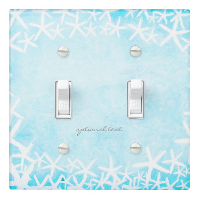Painted Starfish Aqua Blue Tropical Beach Custom Light Switch Cover (In Situ)