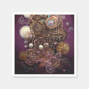 Painted Steampunk Elements Collage 6 Napkins