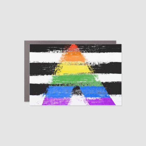 Painted Straight Ally Flag Car Magnet