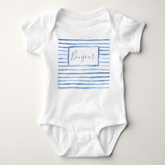Painted Stripes Customizable Onsie Baby Bodysuit (Front)