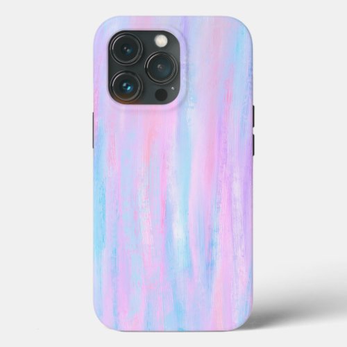 Painted Stripes Turquoise Pink Purple iPhone 13 Pro Case