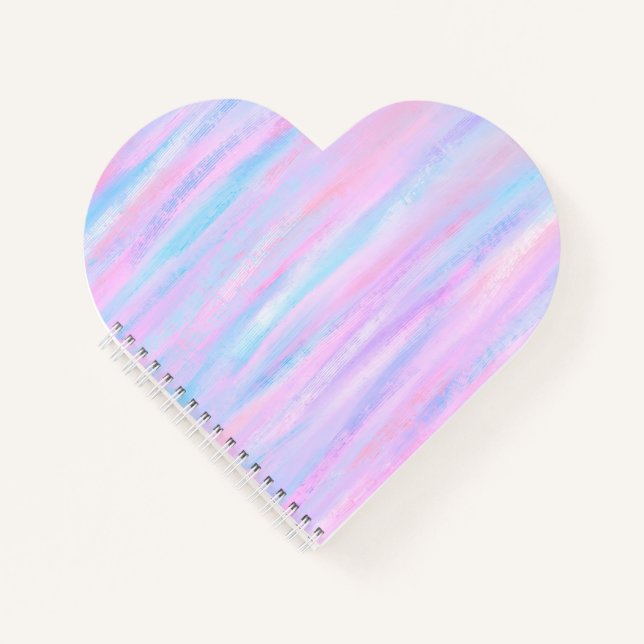 Painted Stripes Turquoise Pink Purple Notebook (Front)