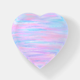 Painted Stripes Turquoise Pink Purple Paperweight