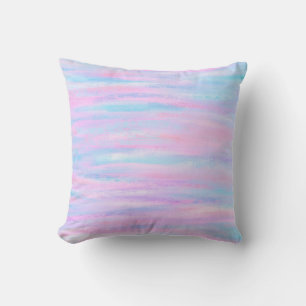 Painted Stripes Turquoise Pink Purple Throw Pillow