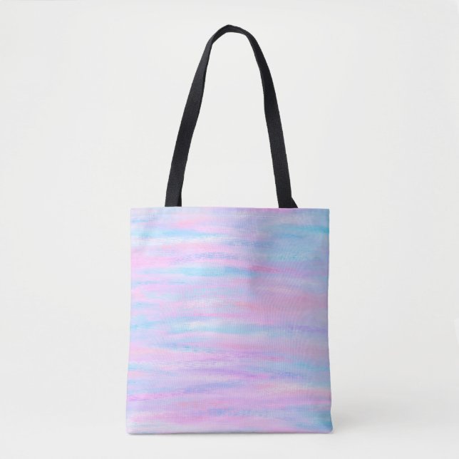 Painted Stripes Turquoise Pink Purple Tote Bag (Front)