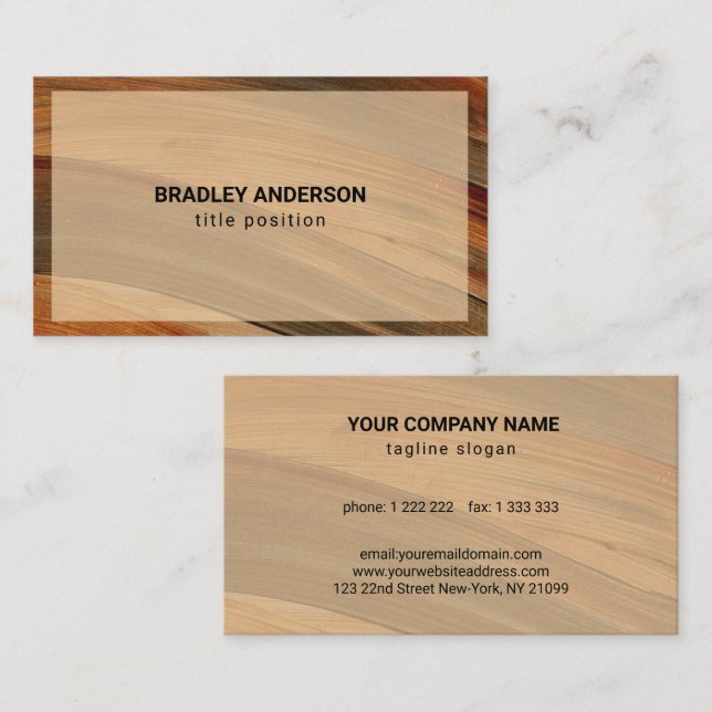 Painted Stroke Beige Frame  Business Card (Front/Back)