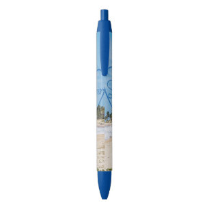 Painted "Summer" Heart Typography Beach Scene Pen