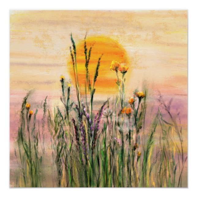 Painted Sun on Field Poster (Front)