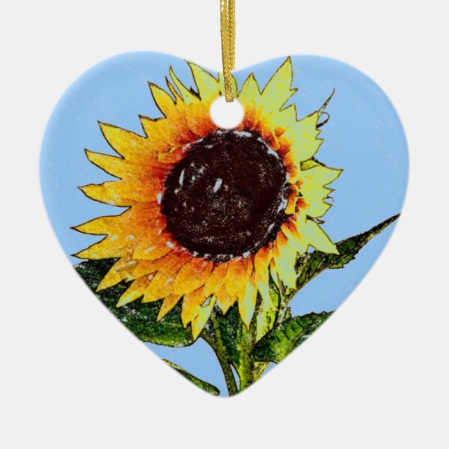 Painted Sunflower Ornament (Front)