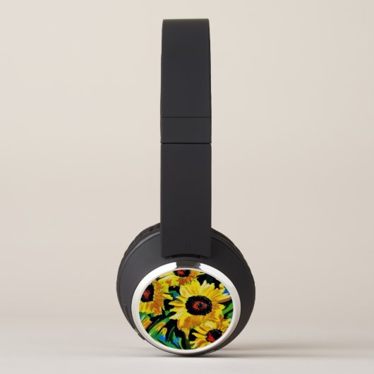 Painted Sunflowers Custom  Bluetooth Headphones (Right)
