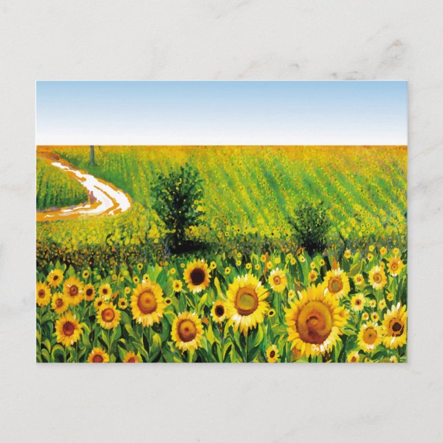painted sunflowers postcard (Front)