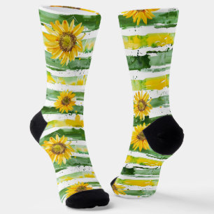 painted sunflowers socks