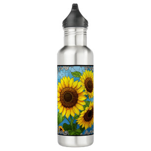 Painted Sunflowers Stainless Steel Water Bottle